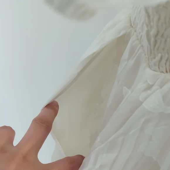 30082 Torrid Floral Smock Midi Dress White size 3X bohemian cottagecore peasant - Picture 7 of 10